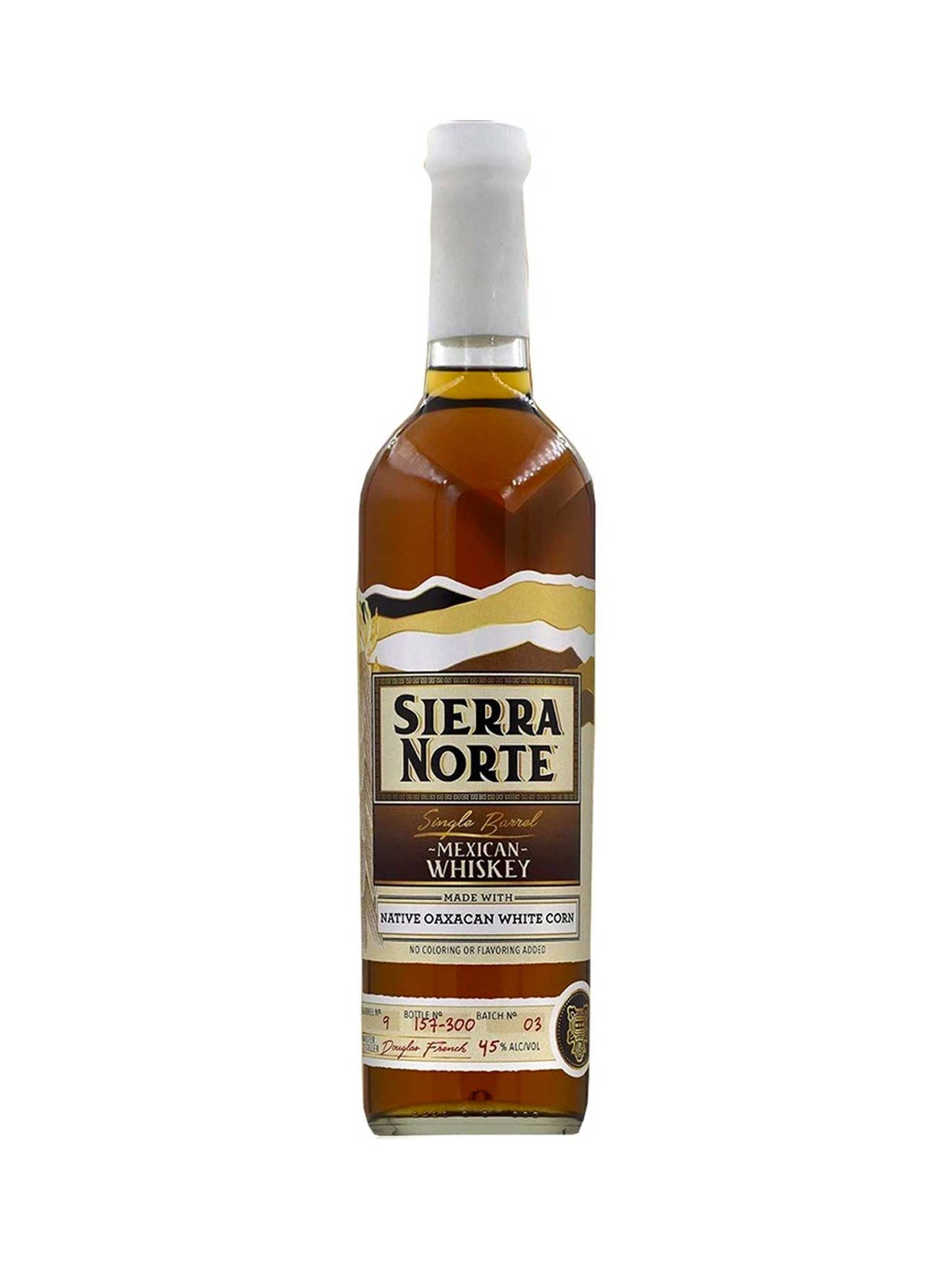 Sierra Norte Single Barrel Mexican Whiskey Blanco 45% ABV 750mL
