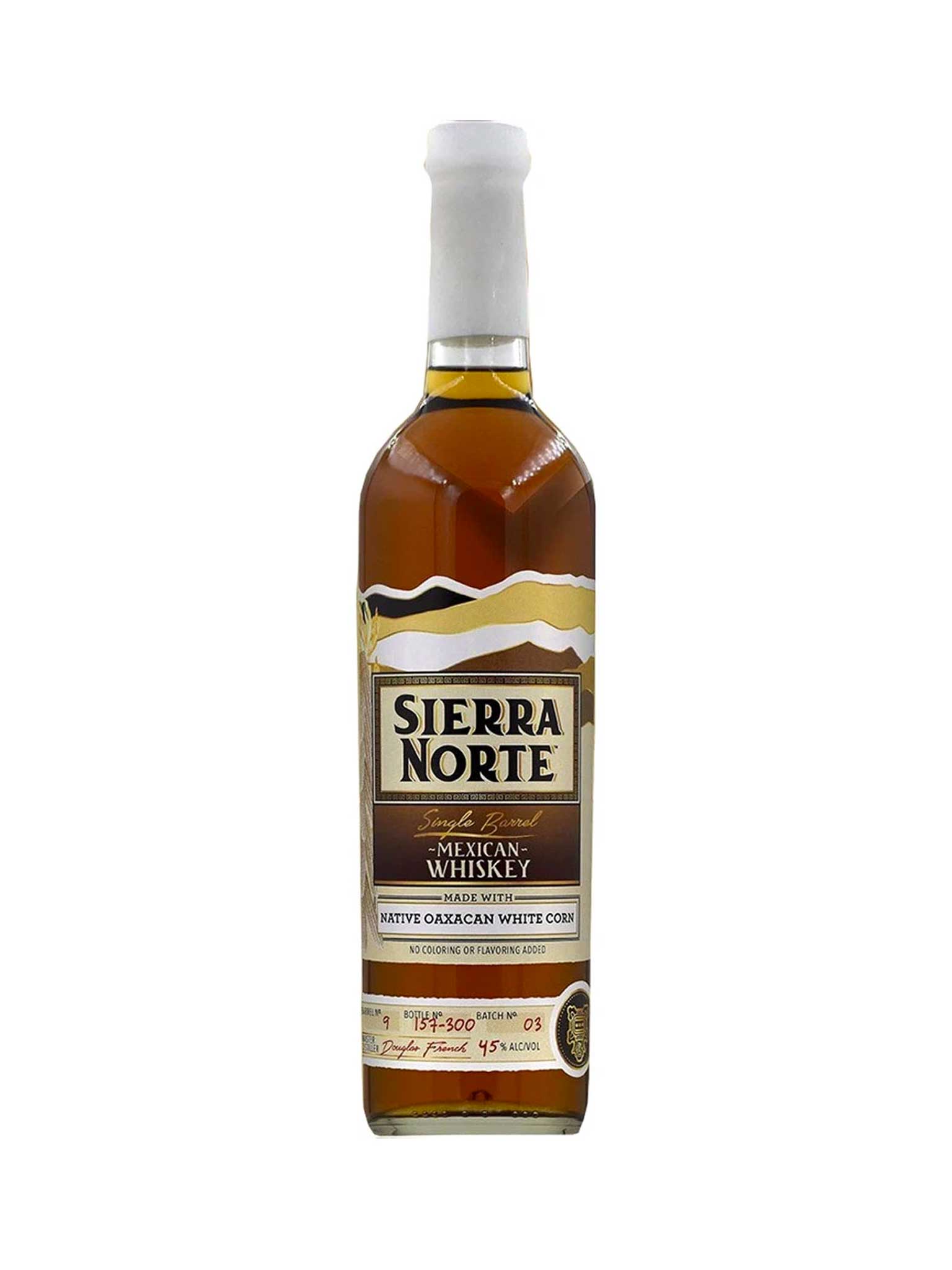 Sierra Norte Single Barrel Mexican Whiskey Blanco 45% ABV 750mL